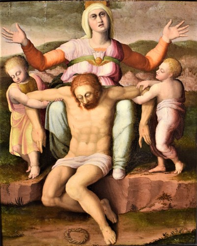 Paintings & Drawings  - &quot;La Pietà&quot; ècole Romaine du XVIème par Michelangelo Buonarroti